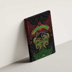Personalized Penrith Panthers Canvas Wall Art Polynesian Tribal Pattern Style