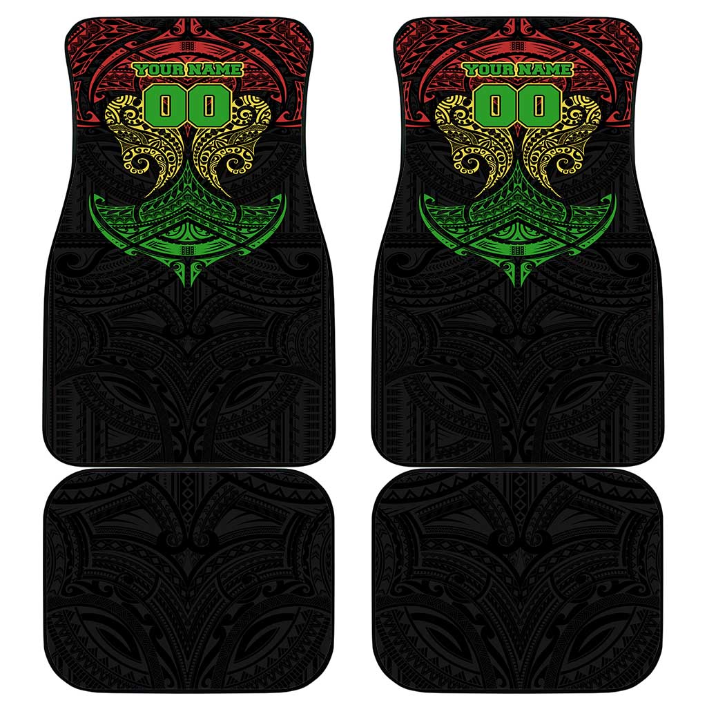 Personalized Penrith Panthers Car Mats Polynesian Tribal Pattern Style