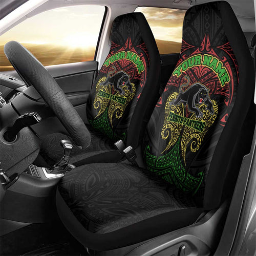 Personalized Penrith Panthers Car Seat Cover Polynesian Tribal Pattern Style