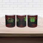 Personalized Penrith Panthers Ceramic Mug Polynesian Tribal Pattern Style