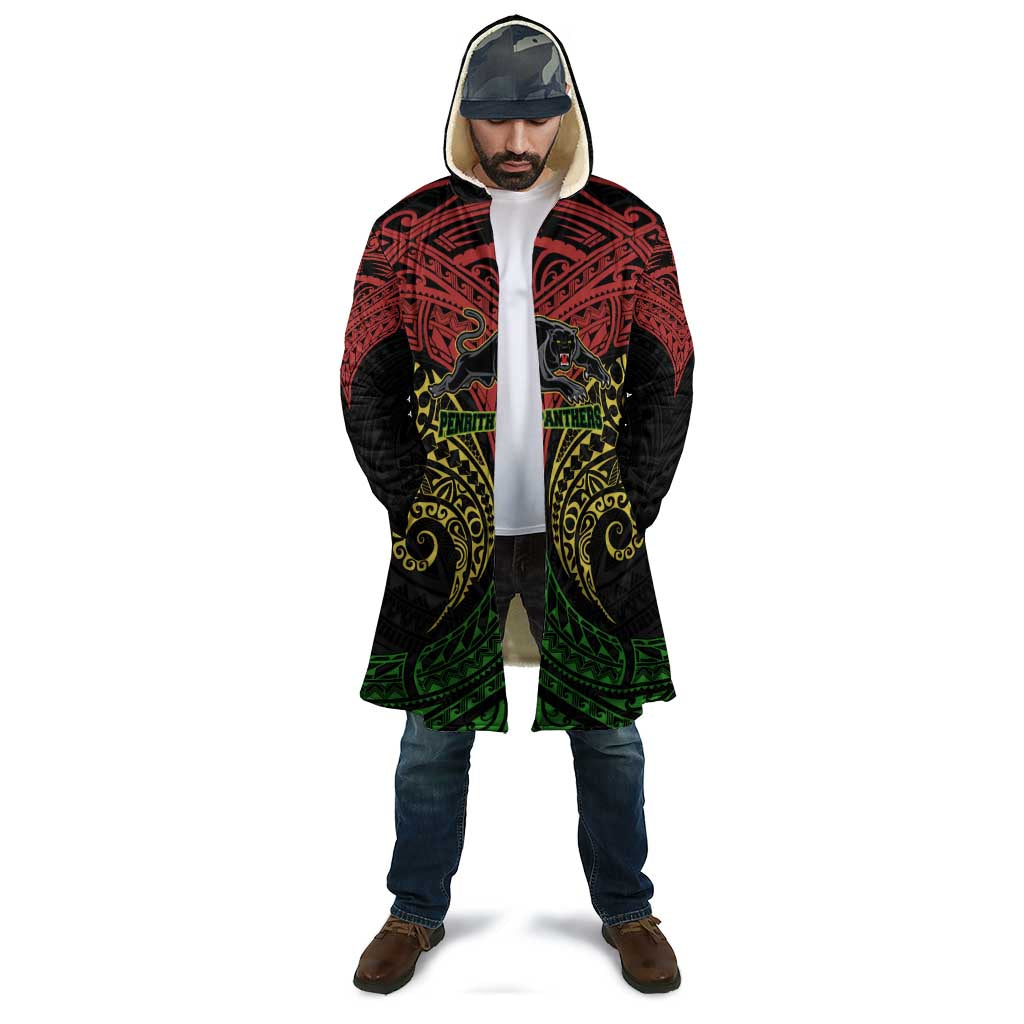 Personalized Penrith Panthers Cloak Polynesian Tribal Pattern Style