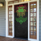 Personalized Penrith Panthers Door Cover Polynesian Tribal Pattern Style