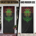 Personalized Penrith Panthers Door Cover Polynesian Tribal Pattern Style