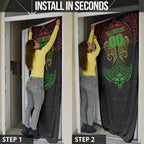Personalized Penrith Panthers Door Cover Polynesian Tribal Pattern Style