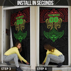 Personalized Penrith Panthers Door Cover Polynesian Tribal Pattern Style