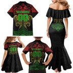Personalized Penrith Panthers Family Matching Mermaid Dress and Hawaiian Shirt Polynesian Tribal Pattern Style