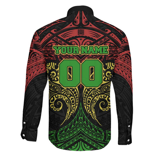 Personalized Penrith Panthers Family Matching Off Shoulder Maxi Dress and Hawaiian Shirt Polynesian Tribal Pattern Style
