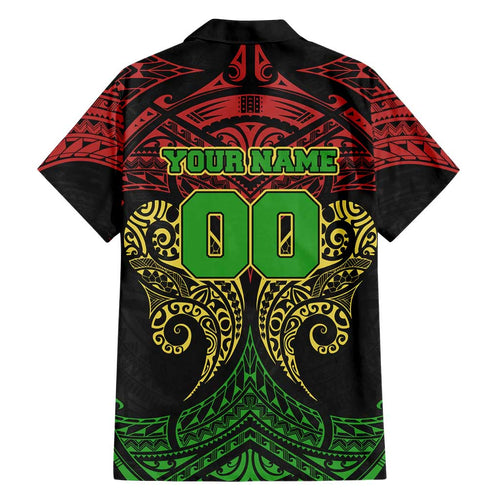 Personalized Penrith Panthers Family Matching Short Sleeve Bodycon Dress and Hawaiian Shirt Polynesian Tribal Pattern Style