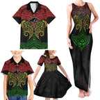 Personalized Penrith Panthers Family Matching Tank Maxi Dress and Hawaiian Shirt Polynesian Tribal Pattern Style