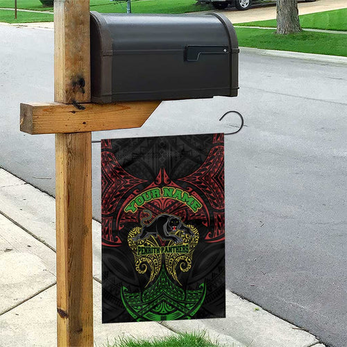 Personalized Penrith Panthers Garden Flag Polynesian Tribal Pattern Style
