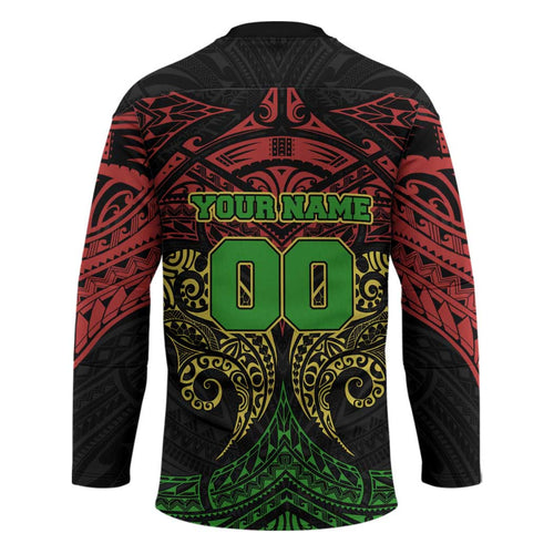 Personalized Penrith Panthers Hockey Jersey Polynesian Tribal Pattern Style