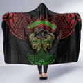 Personalized Penrith Panthers Hooded Blanket Polynesian Tribal Pattern Style