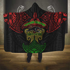 Personalized Penrith Panthers Hooded Blanket Polynesian Tribal Pattern Style