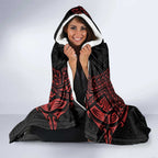 Personalized Penrith Panthers Hooded Blanket Polynesian Tribal Pattern Style