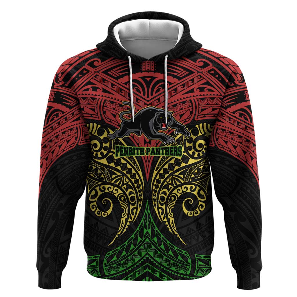 Personalized Penrith Panthers Hoodie Polynesian Tribal Pattern Style