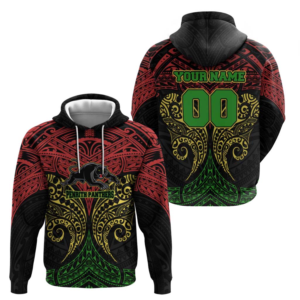 Personalized Penrith Panthers Hoodie Polynesian Tribal Pattern Style