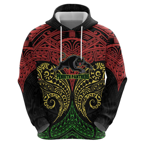 Personalized Penrith Panthers Hoodie Polynesian Tribal Pattern Style