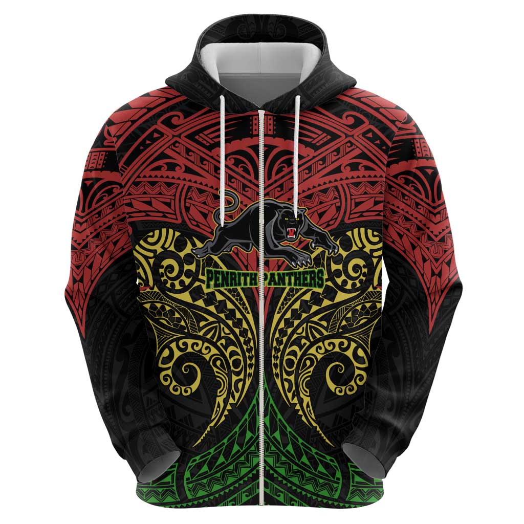 Personalized Penrith Panthers Hoodie Polynesian Tribal Pattern Style