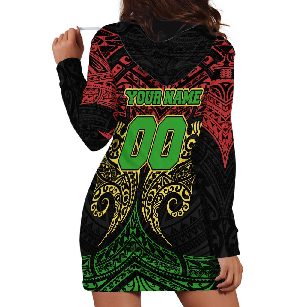Personalized Penrith Panthers Hoodie Dress Polynesian Tribal Pattern Style