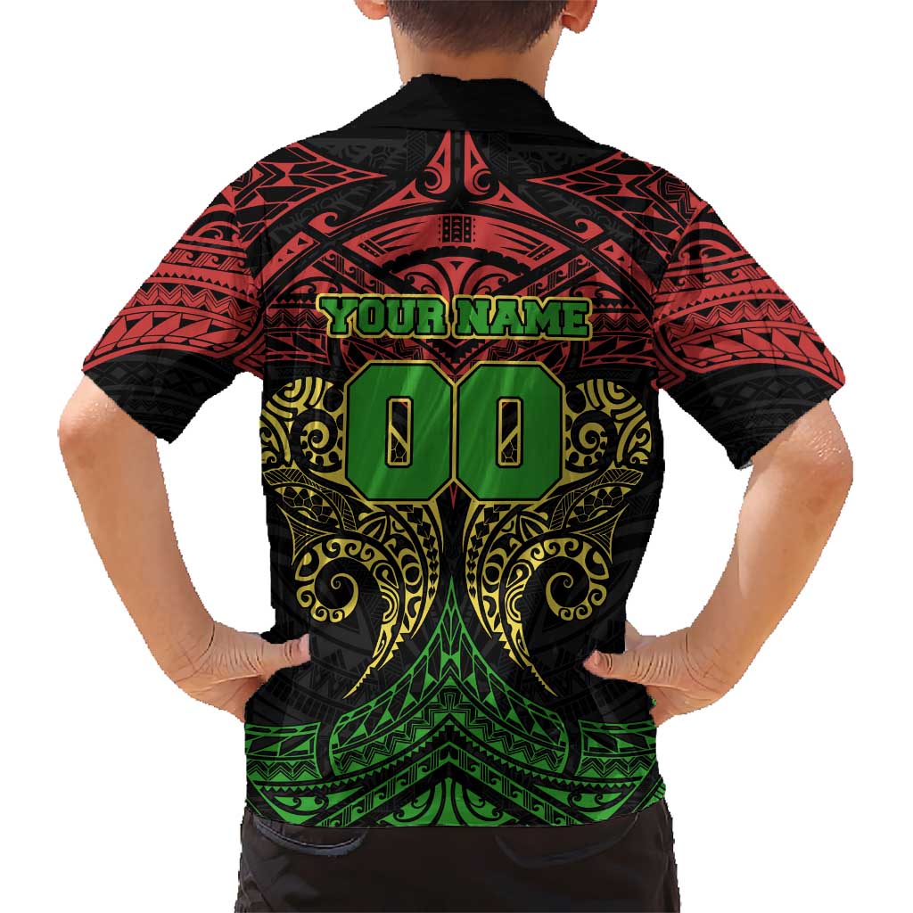 Personalized Penrith Panthers Kid Hawaiian Shirt Polynesian Tribal Pattern Style