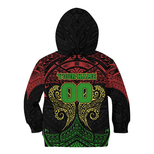 Personalized Penrith Panthers Kid Hoodie Polynesian Tribal Pattern Style