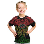Personalized Penrith Panthers Kid T Shirt Polynesian Tribal Pattern Style