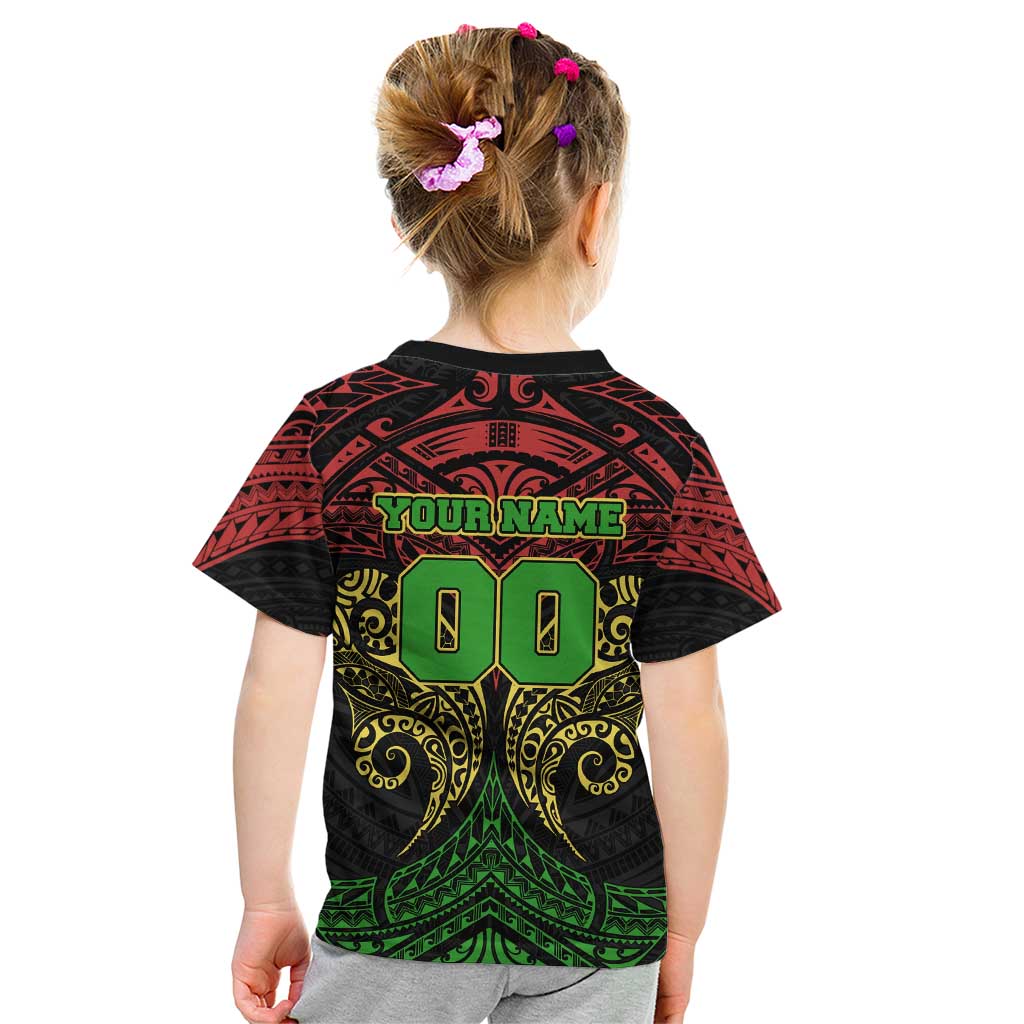 Personalized Penrith Panthers Kid T Shirt Polynesian Tribal Pattern Style
