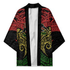 Personalized Penrith Panthers Kimono Polynesian Tribal Pattern Style
