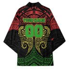 Personalized Penrith Panthers Kimono Polynesian Tribal Pattern Style