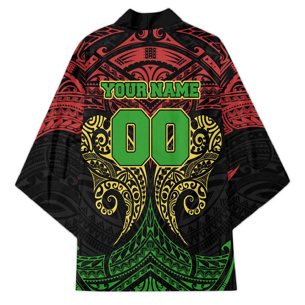 Personalized Penrith Panthers Kimono Polynesian Tribal Pattern Style