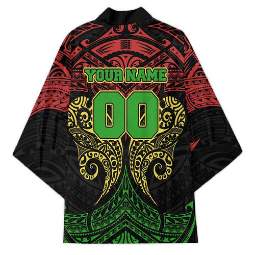 Personalized Penrith Panthers Kimono Polynesian Tribal Pattern Style