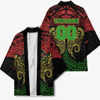 Personalized Penrith Panthers Kimono Polynesian Tribal Pattern Style