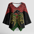 Personalized Penrith Panthers Kimono Sleeve Blouse Polynesian Tribal Pattern Style