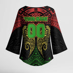 Personalized Penrith Panthers Kimono Sleeve Blouse Polynesian Tribal Pattern Style
