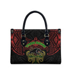 Personalized Penrith Panthers Leather Bag Polynesian Tribal Pattern Style