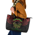 Personalized Penrith Panthers Leather Tote Bag Polynesian Tribal Pattern Style