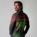 Personalized Penrith Panthers Long Sleeve Polo Shirt Polynesian Tribal Pattern Style