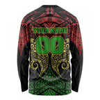 Personalized Penrith Panthers Long Sleeve Shirt Polynesian Tribal Pattern Style