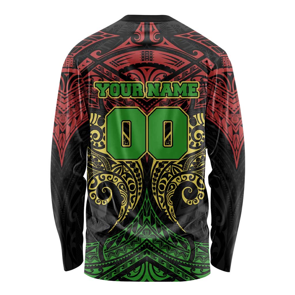 Personalized Penrith Panthers Long Sleeve Shirt Polynesian Tribal Pattern Style