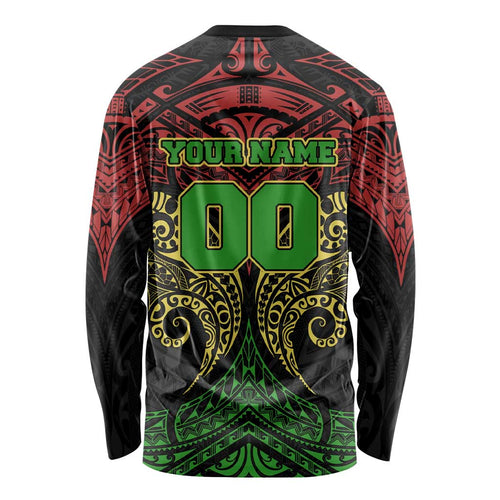 Personalized Penrith Panthers Long Sleeve Shirt Polynesian Tribal Pattern Style
