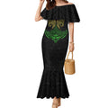 Personalized Penrith Panthers Mermaid Dress Polynesian Tribal Pattern Style