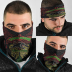 Personalized Penrith Panthers Neck Gaiter Polynesian Tribal Pattern Style