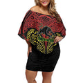 Personalized Penrith Panthers Off Shoulder Short Dress Polynesian Tribal Pattern Style