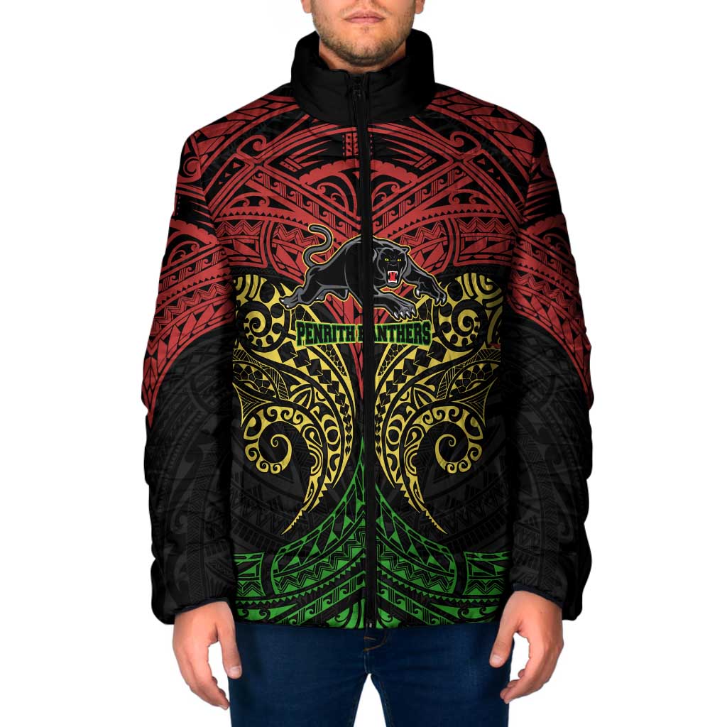 Personalized Penrith Panthers Padded Jacket Polynesian Tribal Pattern Style
