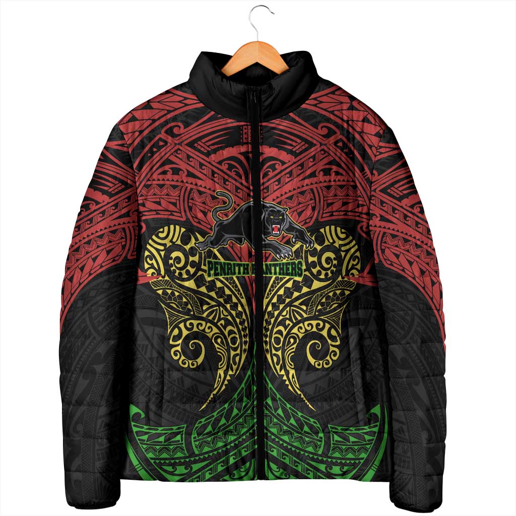 Personalized Penrith Panthers Padded Jacket Polynesian Tribal Pattern Style