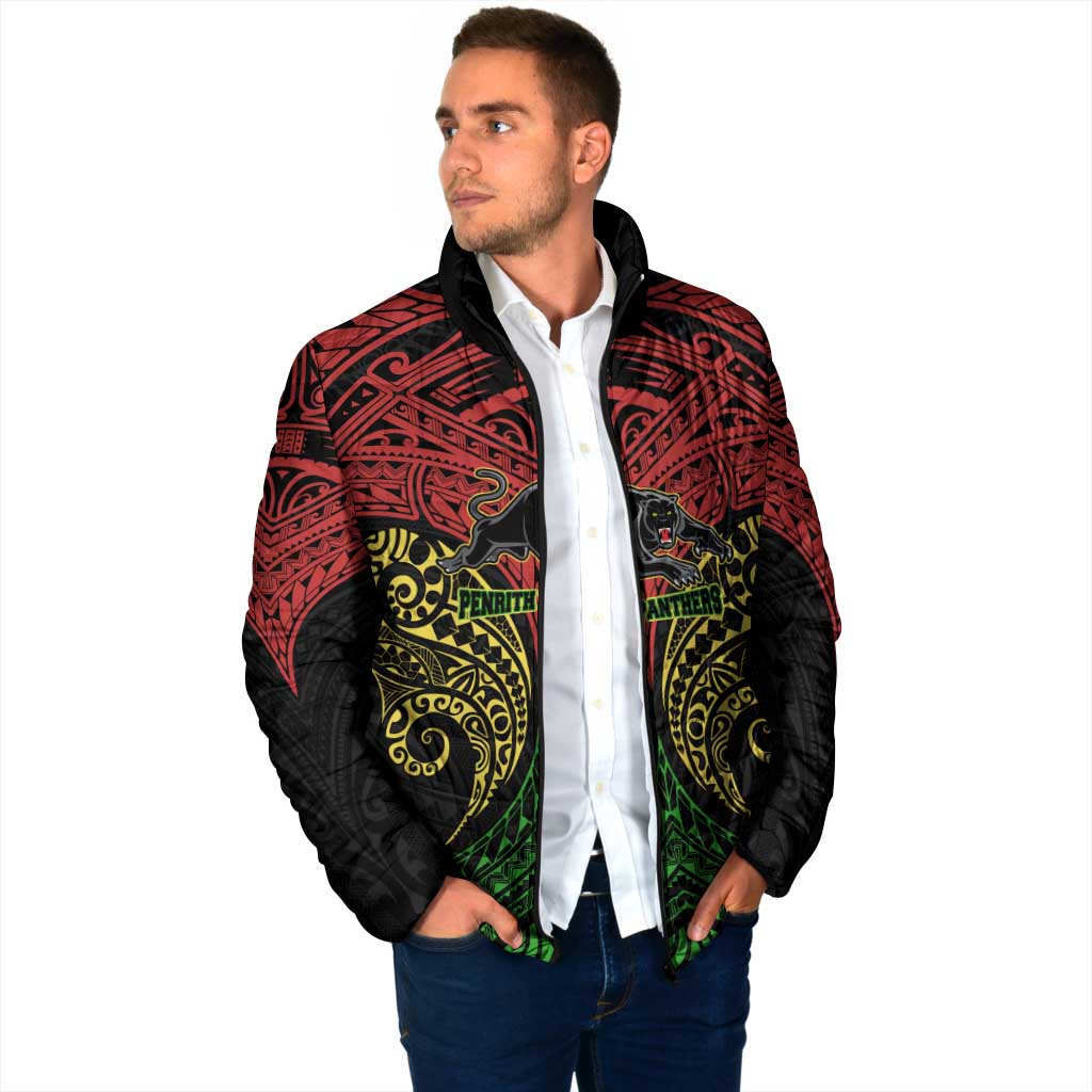 Personalized Penrith Panthers Padded Jacket Polynesian Tribal Pattern Style