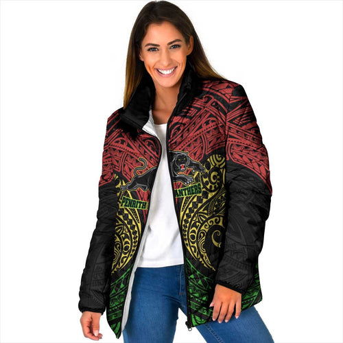 Personalized Penrith Panthers Padded Jacket Polynesian Tribal Pattern Style