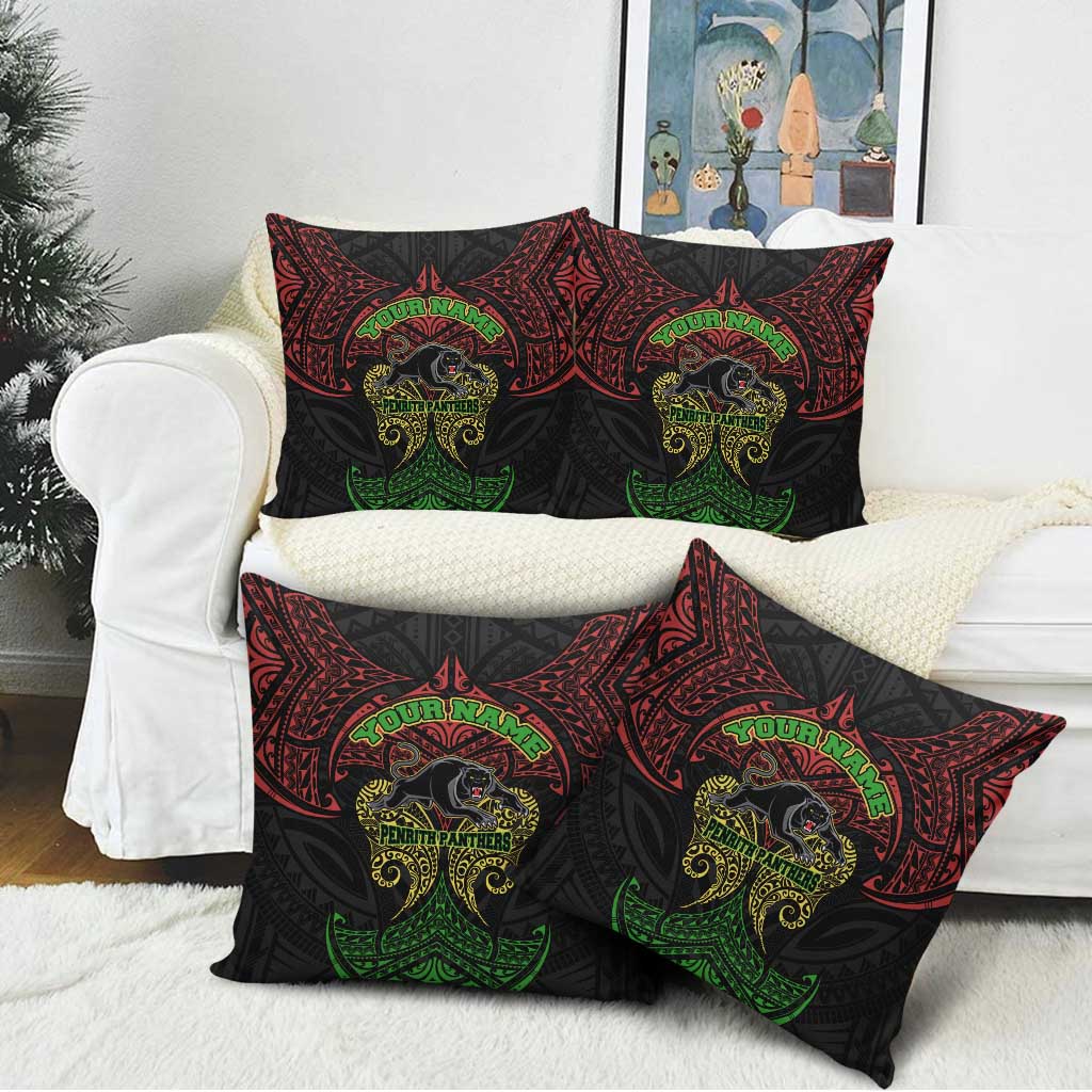 Personalized Penrith Panthers Pillow Cover Polynesian Tribal Pattern Style