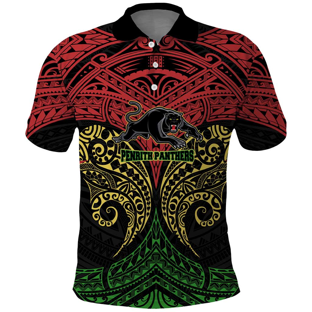 Personalized Penrith Panthers Polo Shirt Polynesian Tribal Pattern Style