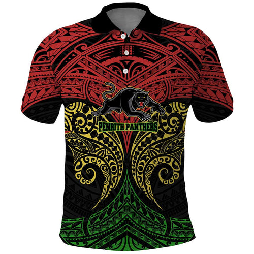 Personalized Penrith Panthers Polo Shirt Polynesian Tribal Pattern Style